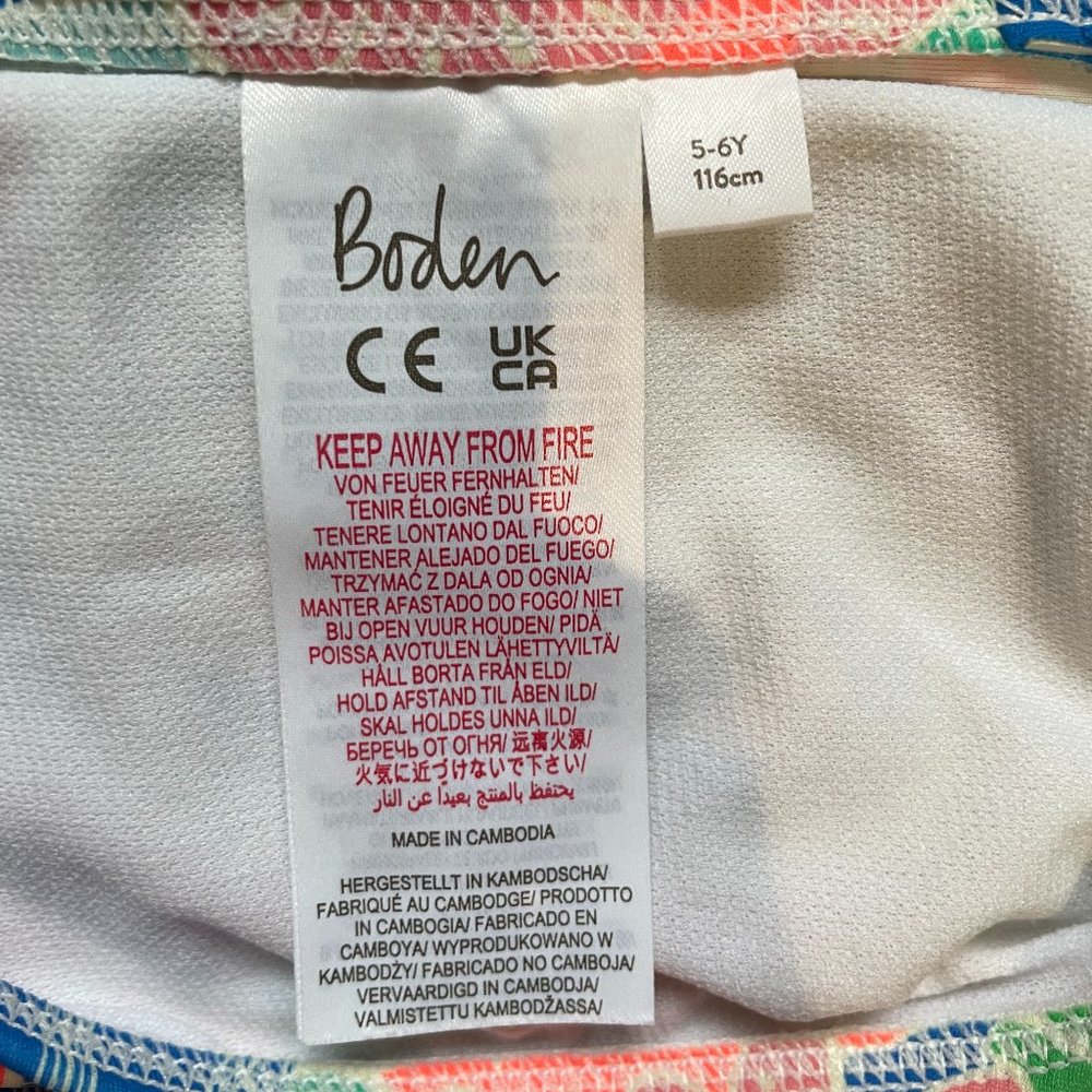Mini Boden Cross-back Printed Swimsuit